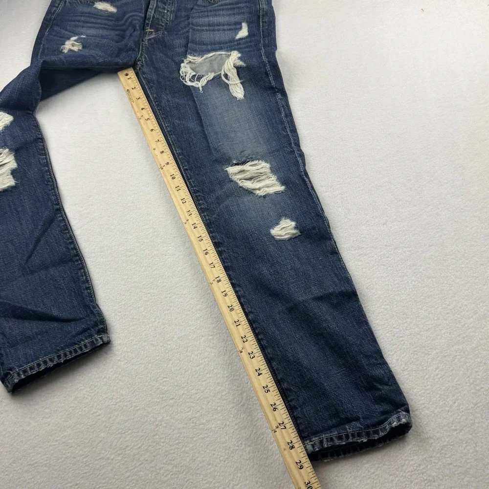 7 For All Mankind Josefina‎ Mid Rise Button Fly Boyfriend Fit Blue Jeans Size 28